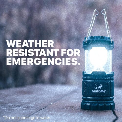 MalloMe Camping Lantern - Multicolor 4-Pack LED Lights for Tents & Emergencies | Battery Powered