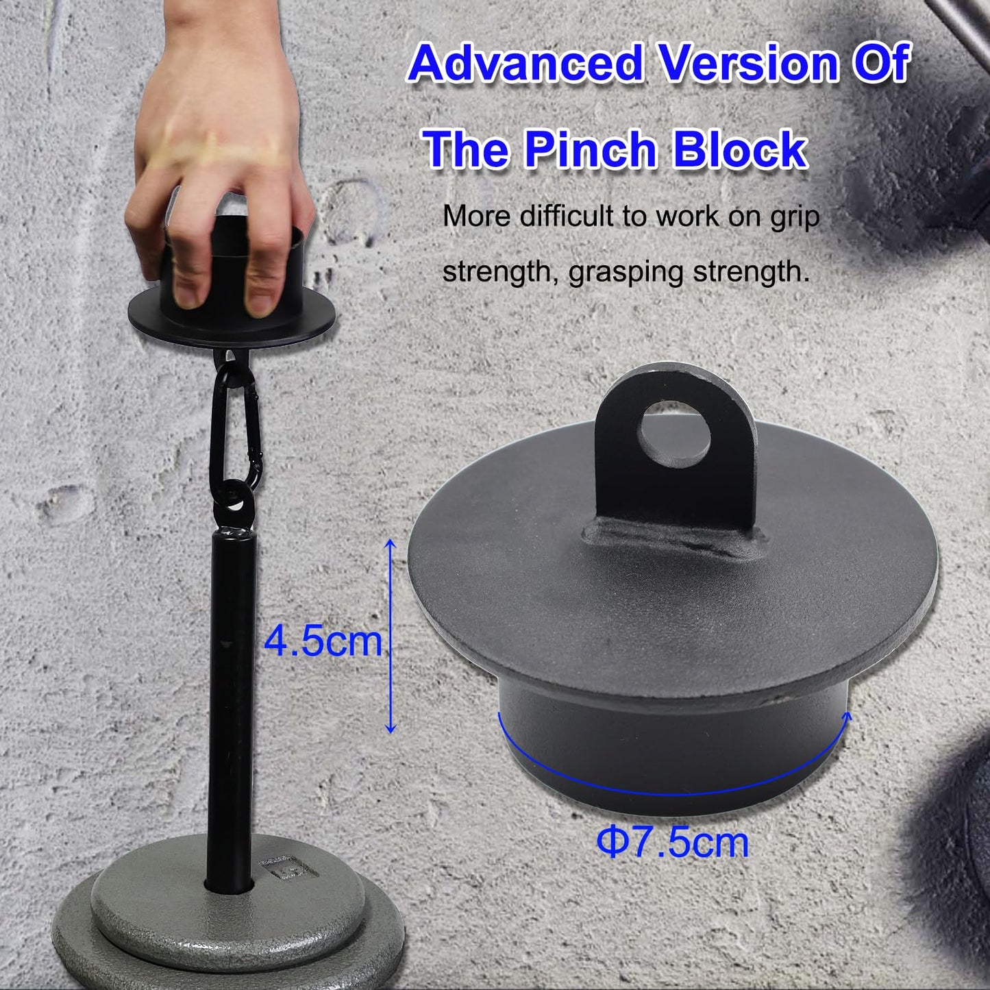 Lights Mountain Metal Pinch Block Grip Set with Loading Pin, Pinch Block Grip Workout Rock Climbing Power Grips Forearm Finger Exerciser Strength Training Strengthener Equipment