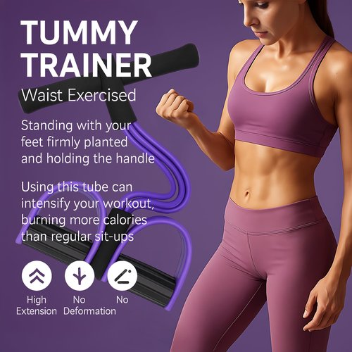 6 Tube Resistance Band with Pedal Puller for Home Gym Equipment – Multifunction Pedal Resistance Band with Handles – Manual Tension Training Pedal for Full Body Workout & Strength Training
