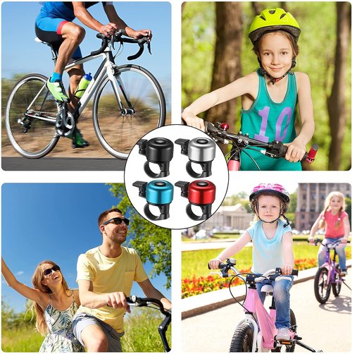 Hestya Bike Bells - Loud Crisp Aluminum Ring for Mountain & Road Bikes | 4-Piece Set with Screwdriver