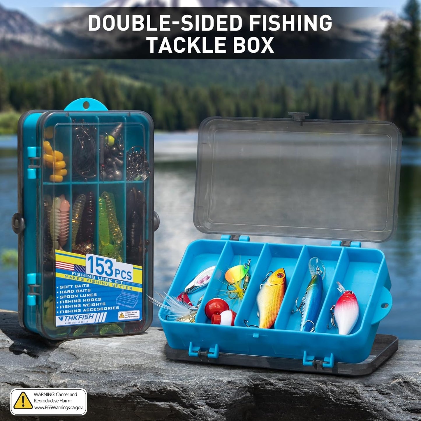 THKFISH Fishing Lures Kit - Complete Bass Fishing Gear with Topwater Baits & Accessories | Freshwater Tackle Box