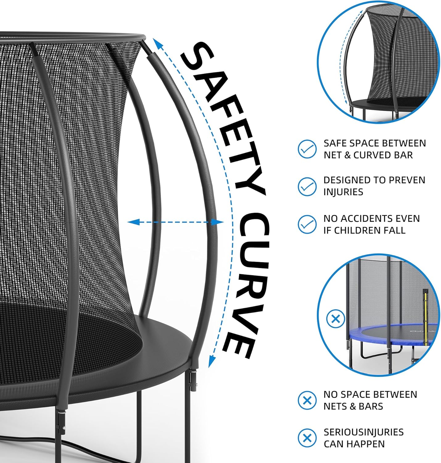 ALTLER Trampoline - 12FT & 14FT Outdoor Jump with Heavy-Duty Enclosure Net | ASTM Approved for Kids & Adults