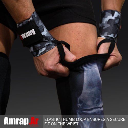 AMRAP.AR Weight Lifting Wrist Wraps for Weightlifting, Gym, Workout, Sports, Crossfit | Wrist Straps for Weightlifting Strong & Shock-absorbing | Ideal Gift for Men and Women | 18-inches Long