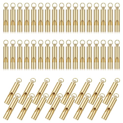 Yuanan 50 PCS Brass Safety Whistle, Emergency Whistle Survival Loud Whistles for Adults Portable Emergency Whistles for Kayak Accessories, Teachers, Dog Trainers, Camping and Hiking