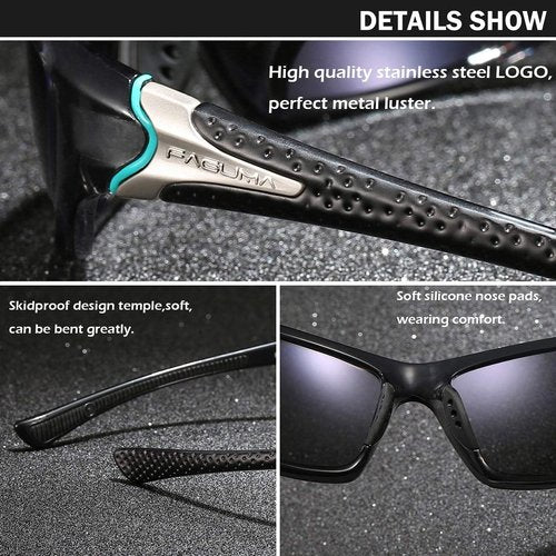 FAGUMA Polarized Sports Sunglasses - UV400 Protection for Men | Ideal for Cycling, Driving, and Fishing