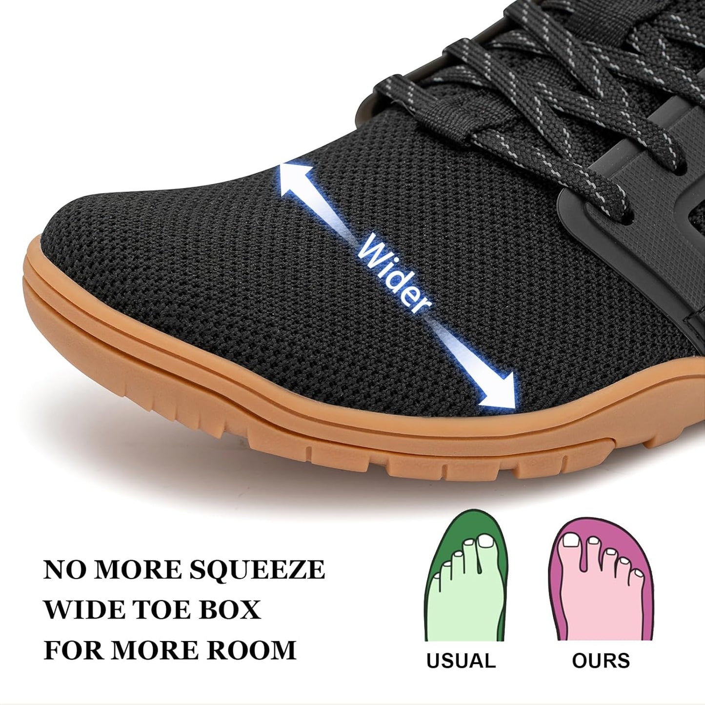 Pulltop Barefoot Trail Running Shoes - Wide Toe Box | Zero Drop Sole for Minimalist Training