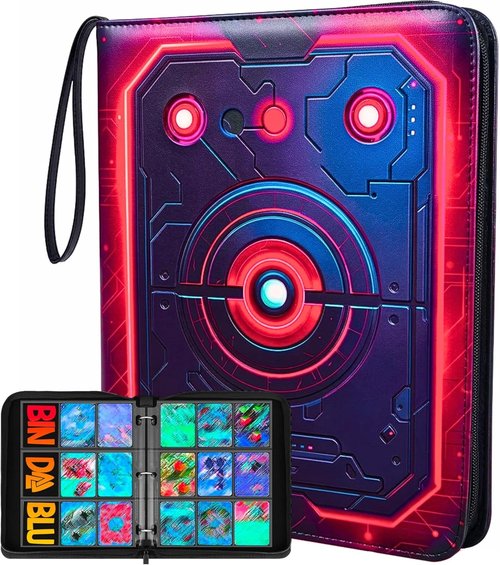 3D Relief Card Binder - 900 Pockets | Premium PU Leather TCG Album with Zipper | Waterproof Trading Card Holder for MTG, Baseball, Football | Perfect Gift for Boys & Girls