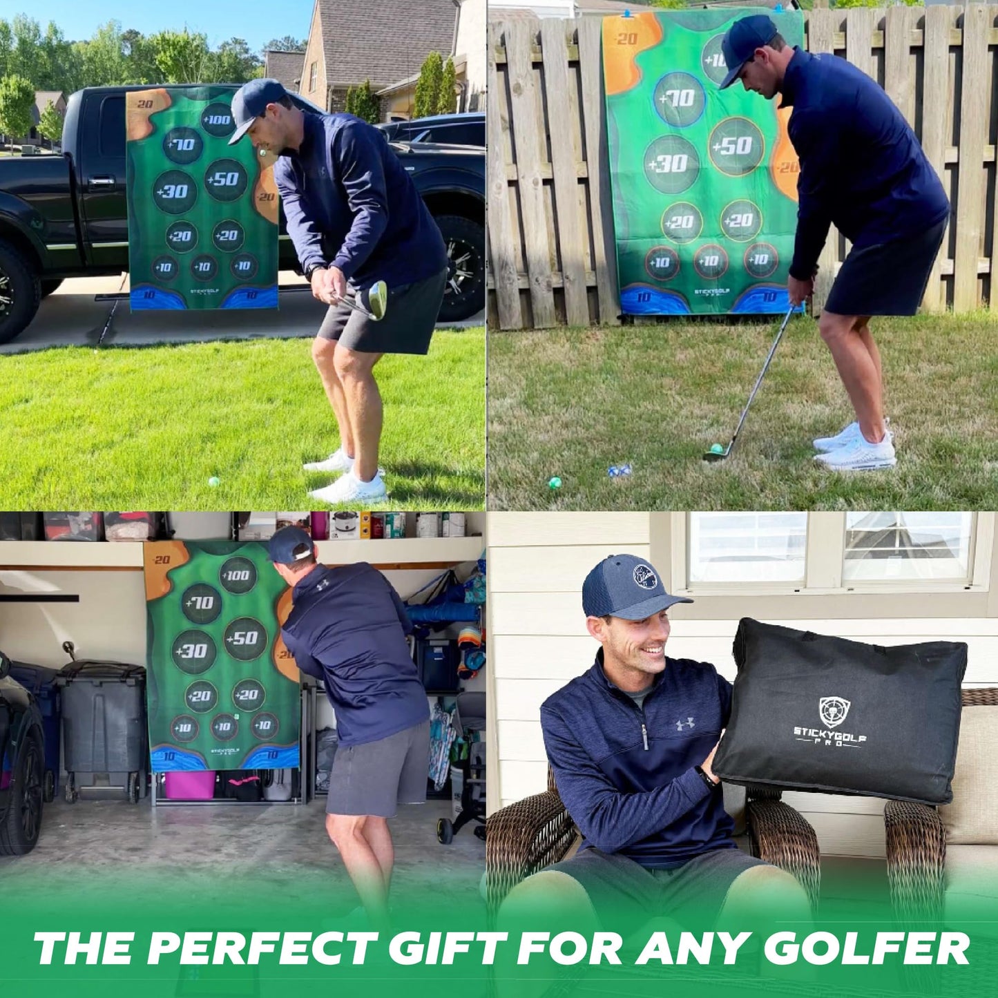Golf Game for Adults Outdoor Indoor - Backyard Chipping Set with Sticky Balls - Family Entertainment Multi-Player Action - Friend and Party Activity - Gift for Golfers (no Club)