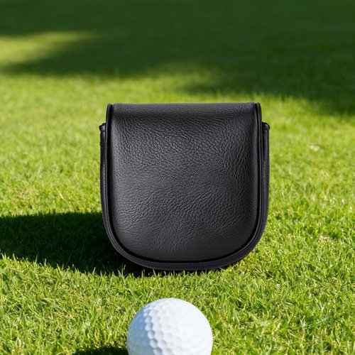 Gbourly Golf Club Mallet Putter Head Cover Fits for DF3 Club with Magnetic Closure Center Shafted PU Leather Headcover, White and Black Available (Black)