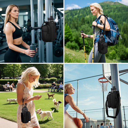 Yanwela Magnetic Gym Water Bottle Bag with Strong Magnet Holder for Men and Women Securely Attaches to Metal Surfaces Perfect for 40Oz Bottle Phone Small Essentials Carrier