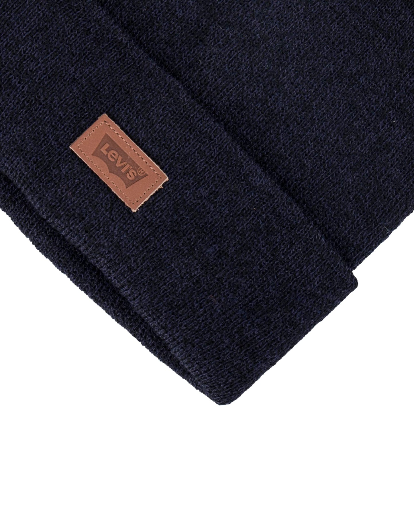 Levi's Classic Knit Cuffed All Season Beanie Hat, Marl Navy, One Size