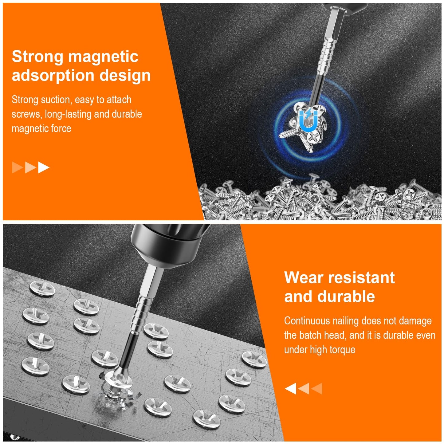 High Magnetic Screwdriver Drill Bit Set - 6pcs K5 Impact Resistant Non Slip Bit - Screwdriver Bit Set - Magnetic Screwdriver Set - 25 50 65 70 90 150mm (6pcs)