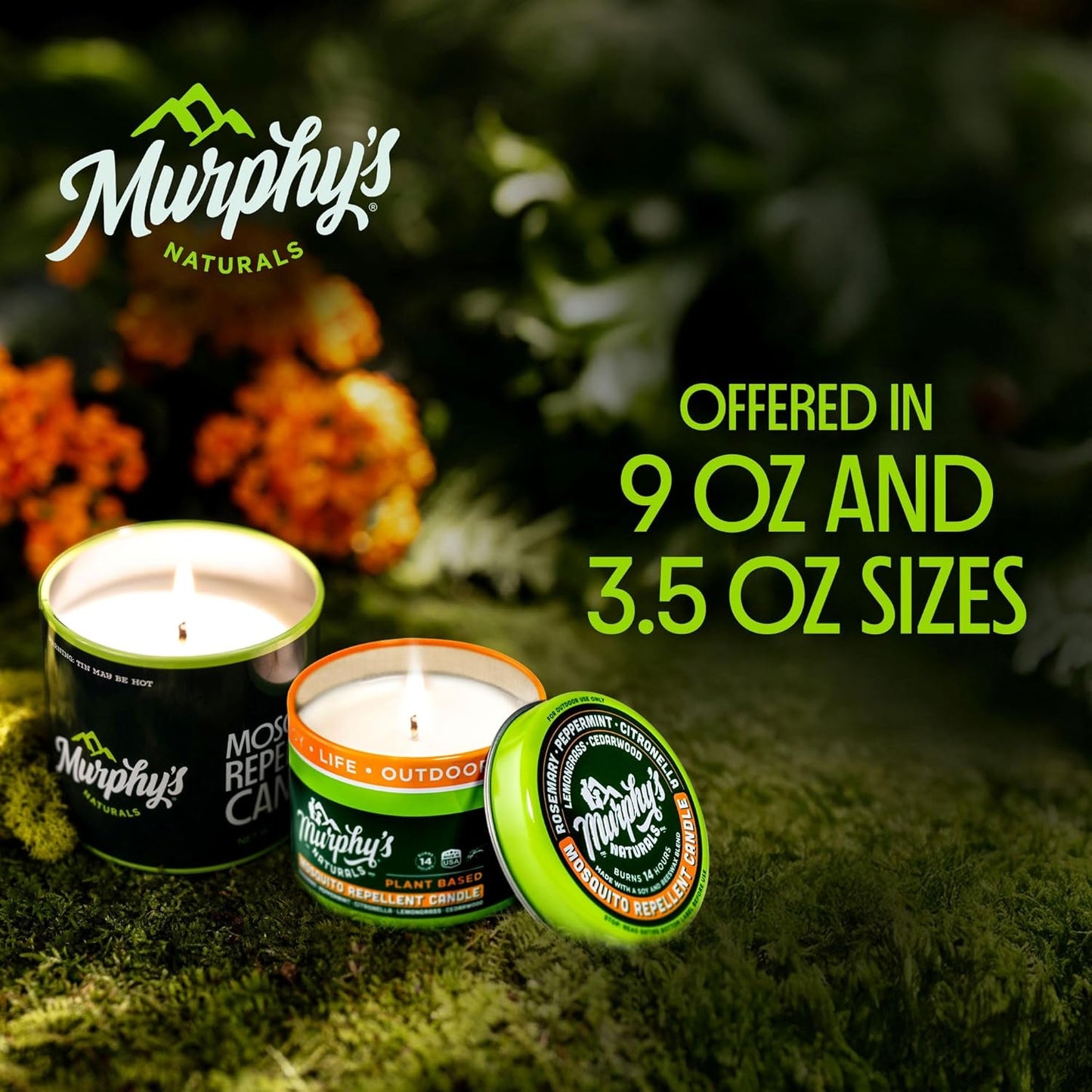 Murphy's Naturals Mosquito Bug Repellent Candles - Citronella & Essential Oils, 30-Hour Burn, 9 oz, 6-Pack