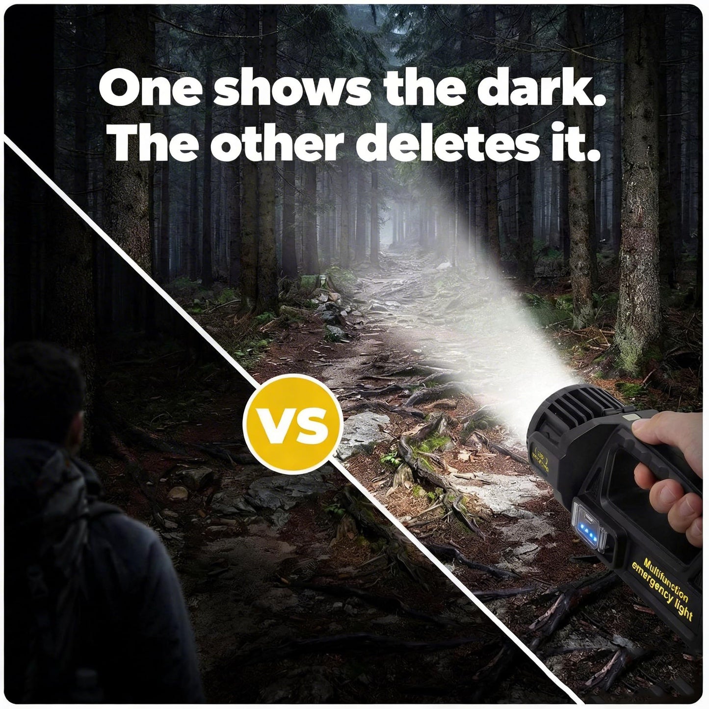 LETOUR 1450000 L Spotlight, Rechargeable Led Spotlight Flashlight with 350° Rotate Head, 9 Modes Super Bright Spot Lights Outdoor Handheld, IPX6 Waterproof Solar Flashlight for Emergencies,XX-Large