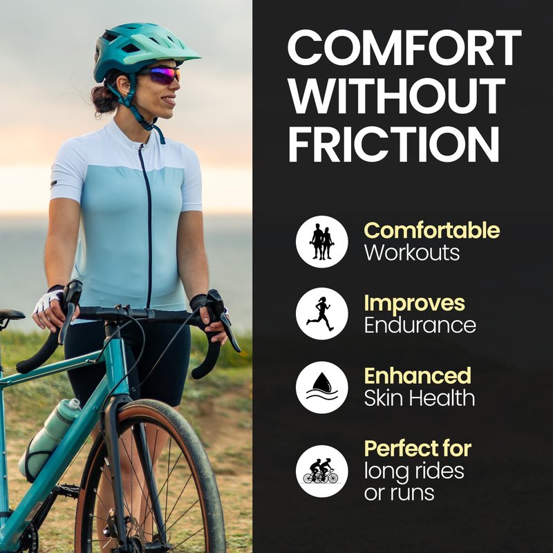UNDRBUDR Chamois Cream for Cycling, Runners, Athletes - Anti Chafing Cream for Men and Women with Aloe, Shea Butter & Vitamin E - Reduces Saddle Sores, Low Friction Formula (8 oz)