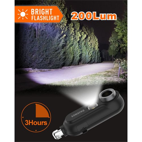 125dB Rechargeable Bear Horn,IPX5 Waterproof & LED Flashlight Bear Deterrent Device for Hiking, Camping, Outdoor Survival-Black