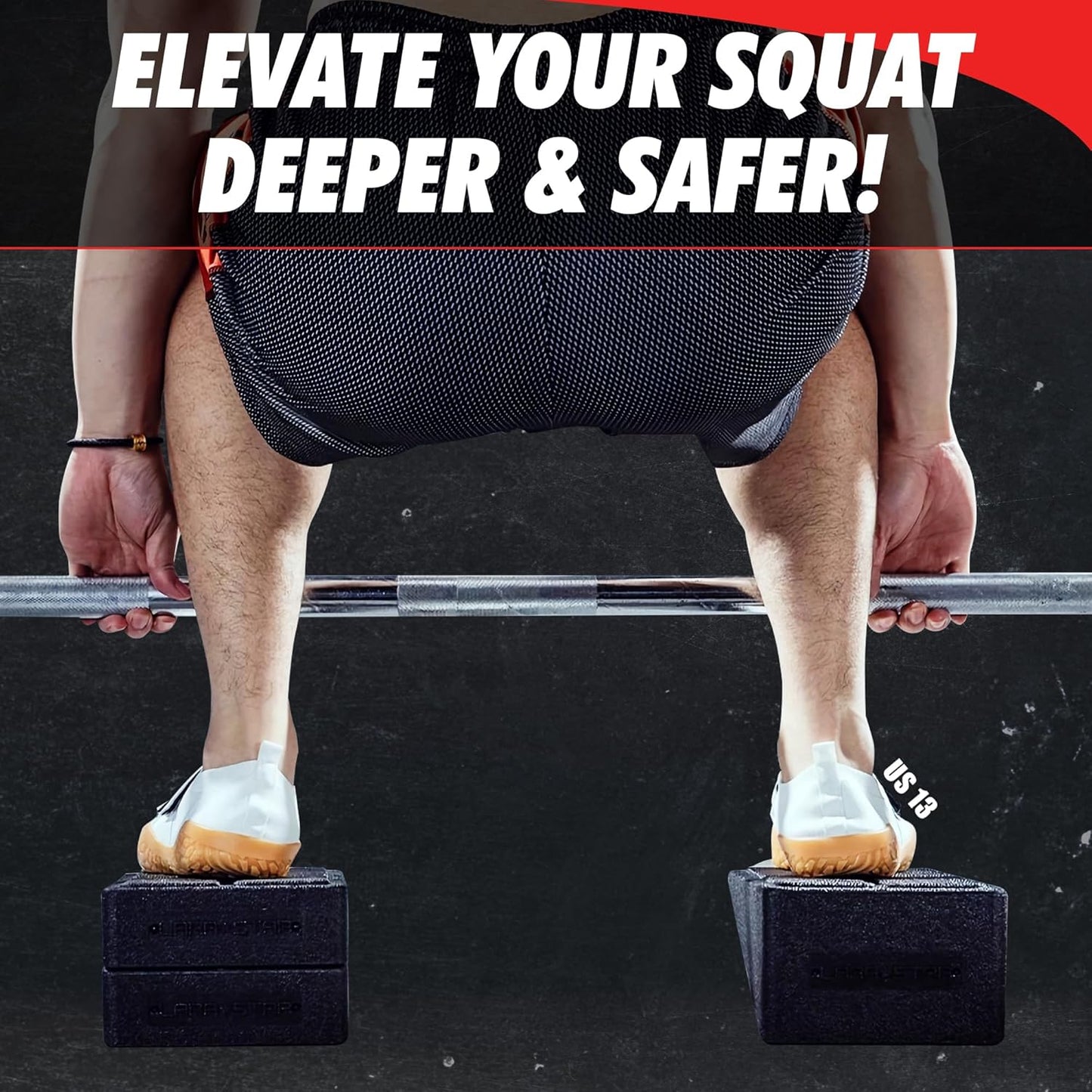 Squat Wedge Block - Heel Elevated Squat Platform for Deep Squats & Ankle Mobility | 4-Angle Adjustable Slant Board for Knee Pain Relief, 440 lbs Capacity