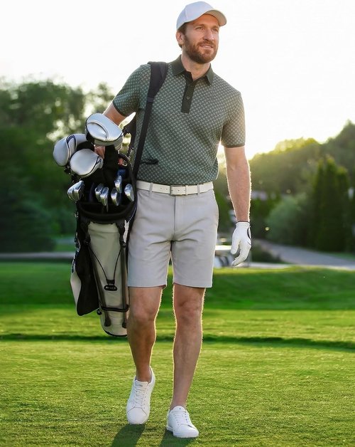 M MAELREG Golf Polo Shirts - Lightweight Dry Fit Performance with Contrast Collar | Short Sleeve Design