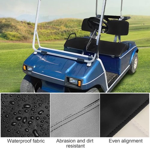 Fepinc Golf Cart Seat Cover Set, Golf Cart Seat Covers for PRE-2000 DS Dress UP Cover Replacement Cover Breathable Micro Fiber Leather Seat Cover (for 1982-2000 PRE-2000 DS Black)