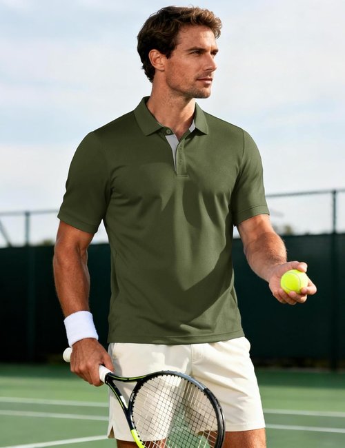 MAGCOMSEN Men's Polo Shirt - Moisture-Wicking, Quick-Dry Golf Polo | Casual Short Sleeve Design