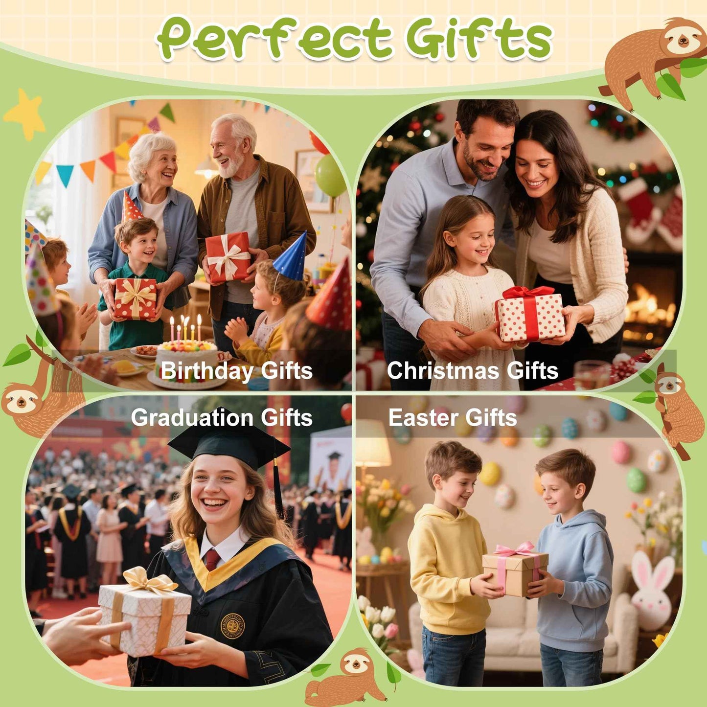 Okayera Sloth Night Light, Cute Squishy Lamp for Bedroom, Silicone Animal Dimmable & Timer Rechargeable Nightlight for Girls Boys Kids, Home Decor Christmas Birthday Gifts