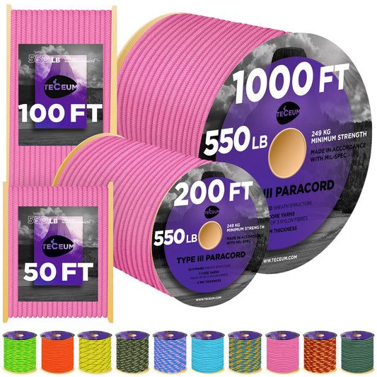 TECEUM Paracord Rope Type III 550 – Tactical MIL-SPEC – Outdoor para Cord