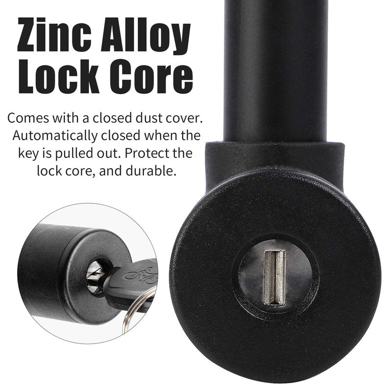 Bike U-Lock with 2 Keys, Heavy Duty High Security Anti-Theft Lock, Waterproof Rustproof Bicycle U-shaped Lock for Electric Scooter Mountain Bikes, Road Bikes, Shop Doors, Fences, with Mounting Bracket