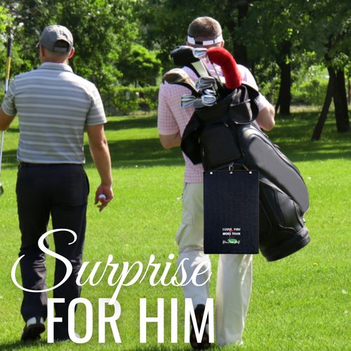 CybGene Valentines Gifts for Him Golf Towel, Golf Gifts for Him, Golf Valentines Day Gifts for Him, 40 X 60cm Microfiber Golf Towel for Golf Bags,for Christmas