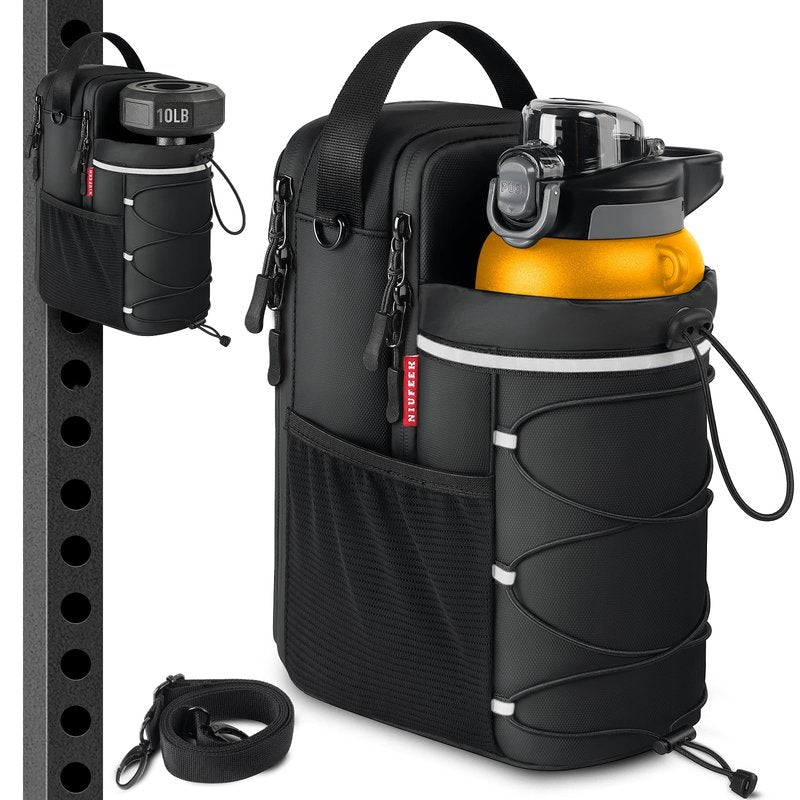 niufeek Magnetic Gym Bags with Water Bottle Holder, 4KG Non-Slip Strong Magnetic Gym Water Bottle Bag, Crossbody Sling Pouch Bottle Carrier for Men Women Workout, Walking, Hiking, Travel & Fitness