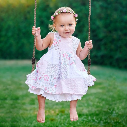 Hey! Play! Wooden Swing - Adjustable Nylon Rope for Kids Playset or Tree | Brown, 80-SA-062