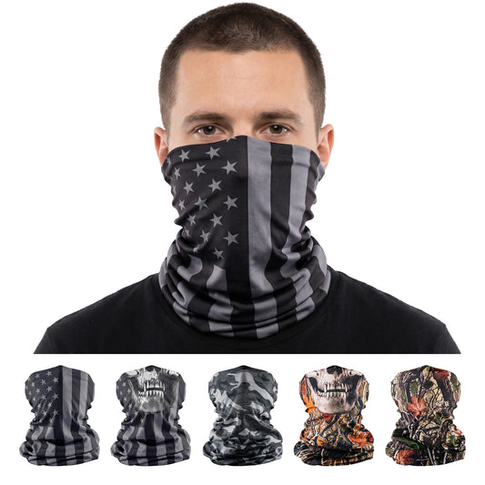 S A Soul of Adventure 5-Pack UV Face Shield | UV Protection, UPF 30+ Multipurpose Neck Gaiter Balaclava for Adults | Hunting Camo 2.0