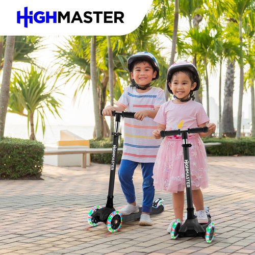 Highmaster 3-Wheel Toddler Scooter for Boys – Light-Up Wheels, Safe Ride for Ages 2+ – Holds Up to 165 lbs (Pink)