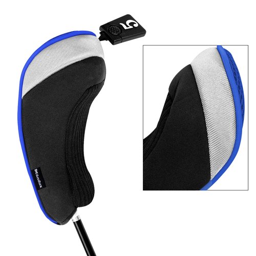 Andux 5pcs/Set Golf 460cc Driver Fairway Wood Club Head Covers Short Neck Blue