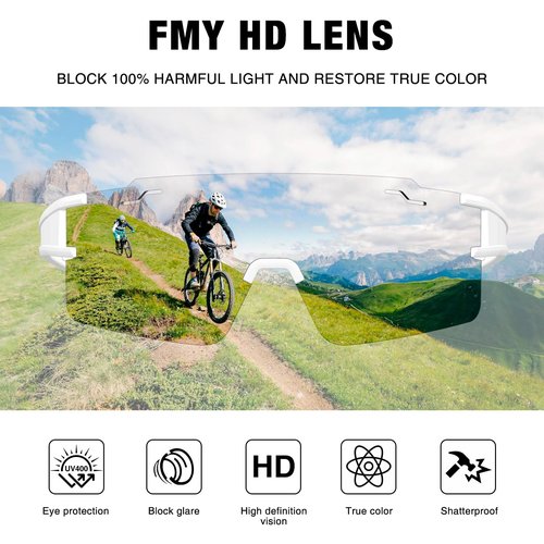 FMY Polarized Cycling Glasses Youth Baseball Glasses for Men Women,UV400 Protection Sports Sunglasses for Running Driving
