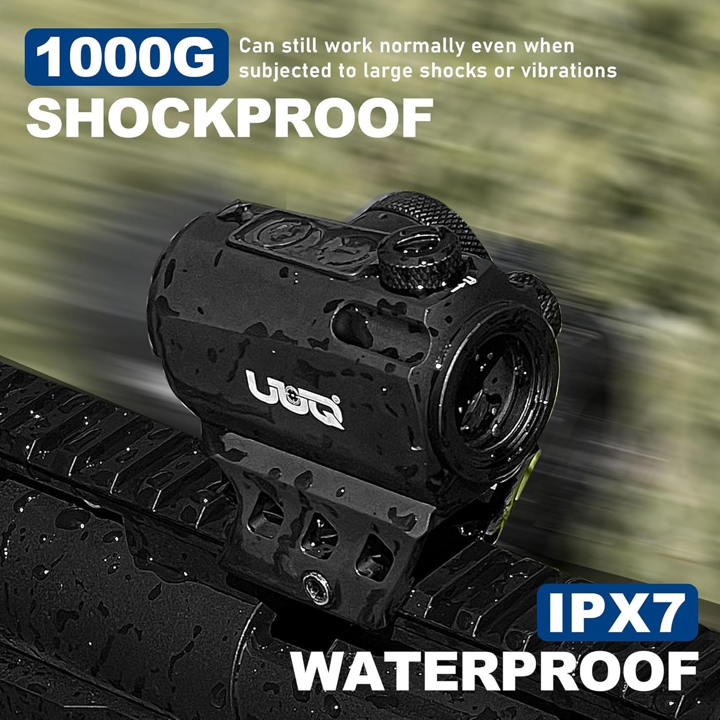 UUQ Compact Red Dot Sight - 2 MOA Shake Awake Optic with 11-Level Brightness & Riser | IPX7 Waterproof, 1000G Shockproof
