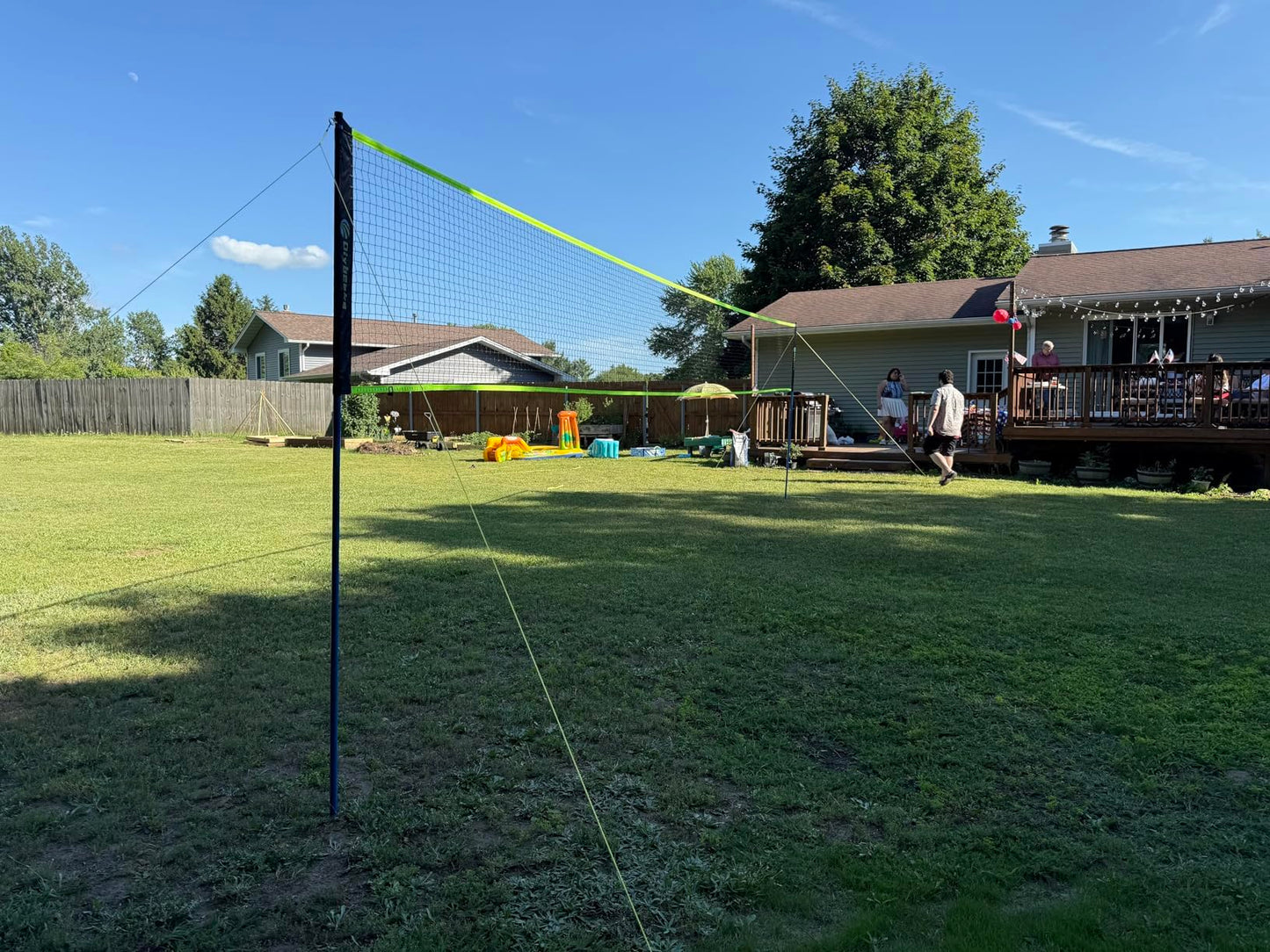 Portable Volleyball & Badminton Combo Net Set for Backyard Beach with 2 Nets (20ft and 32ft), Adjustable Poles, PU Volleyball, Aluminum Rackets and Carry Bag, Quick Setup & Durable (Black)