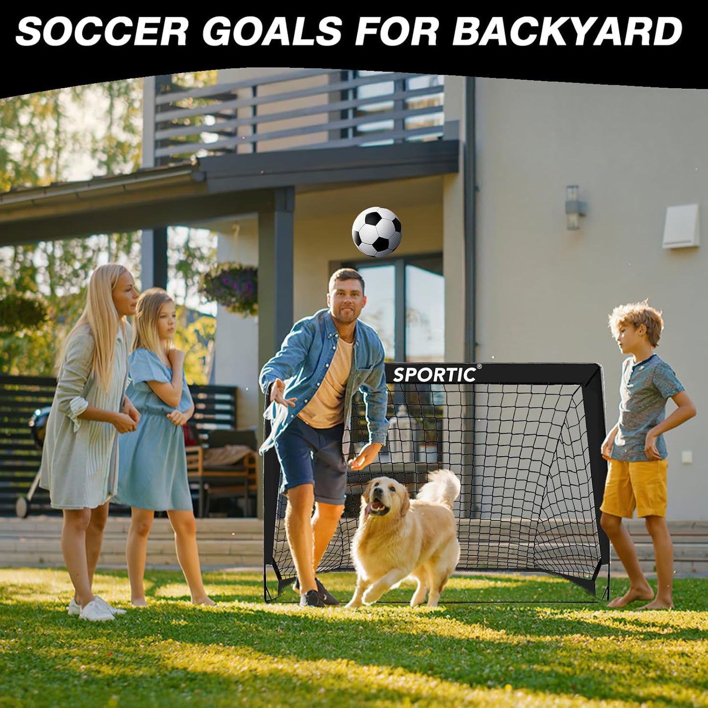 Skiennix 4' x 3' Soccer Goal Net Set - Portable Pop-Up Kids Practice Goals with Carrying Bag & Ground Pegs