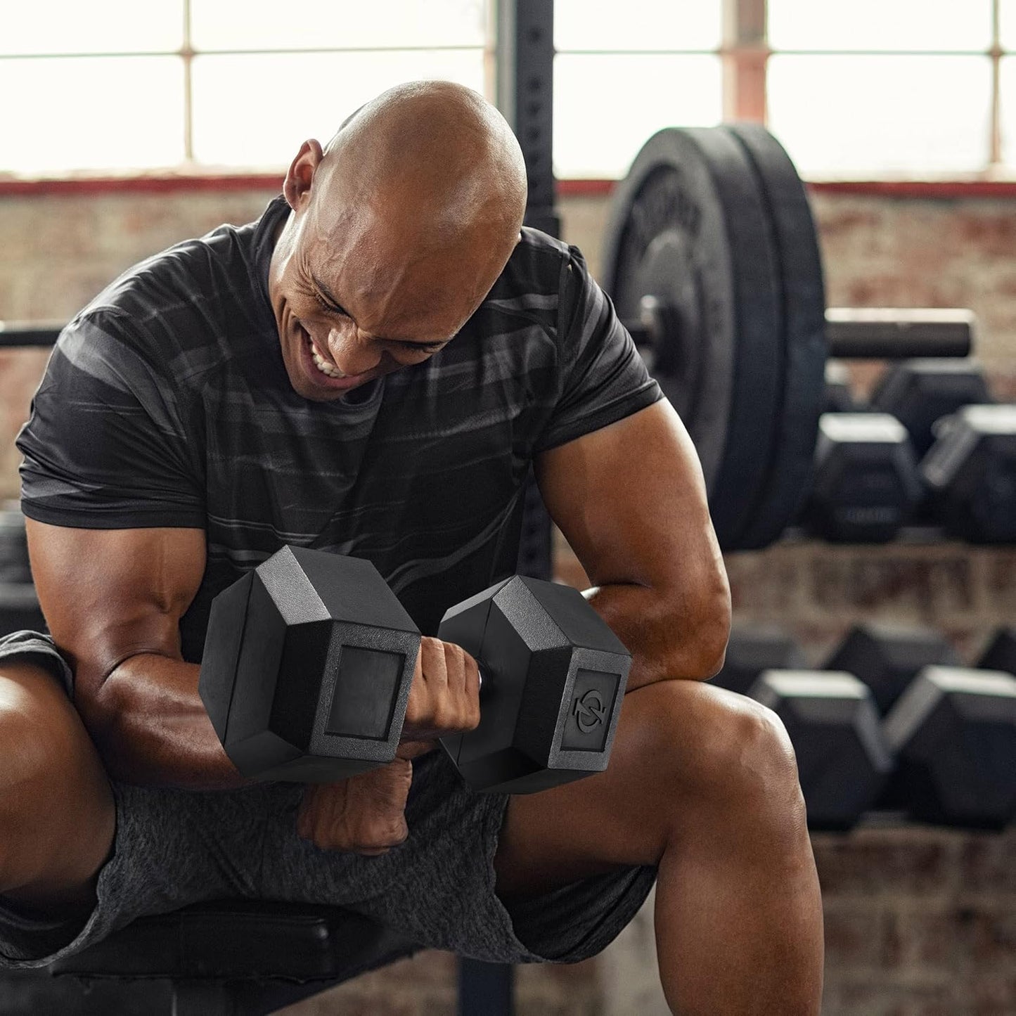 Philosophy Hex Dumbbells - Rubber Coated Hand Weights for Strength Training | Pairs
