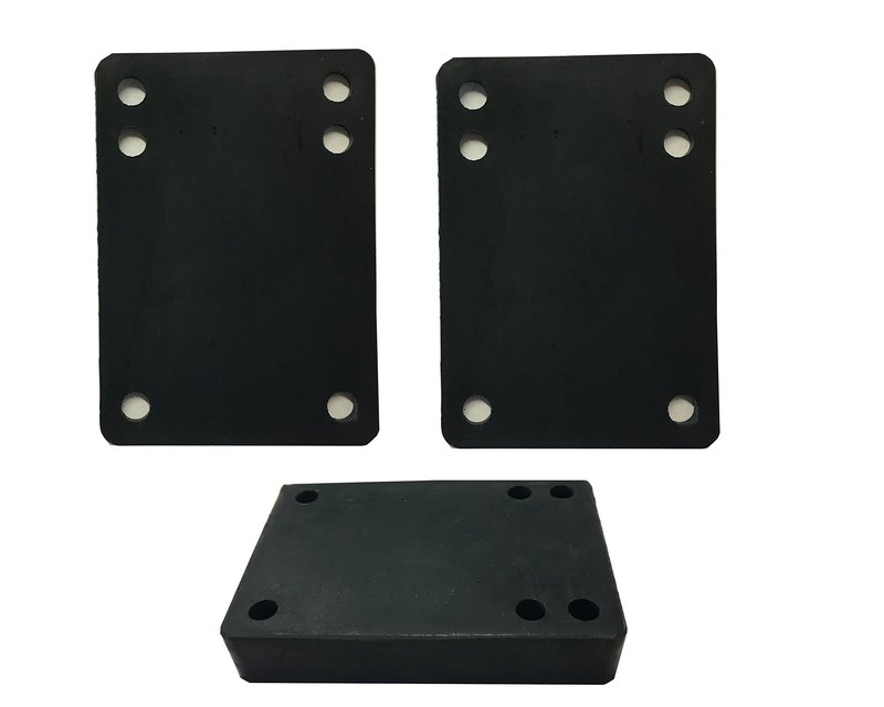 VJ Longboard Skateboard Riser Pads 14mm Black w/Skateboard Screws Hardware BK 1.75" (14mm Riser w 1.75inch Screws)