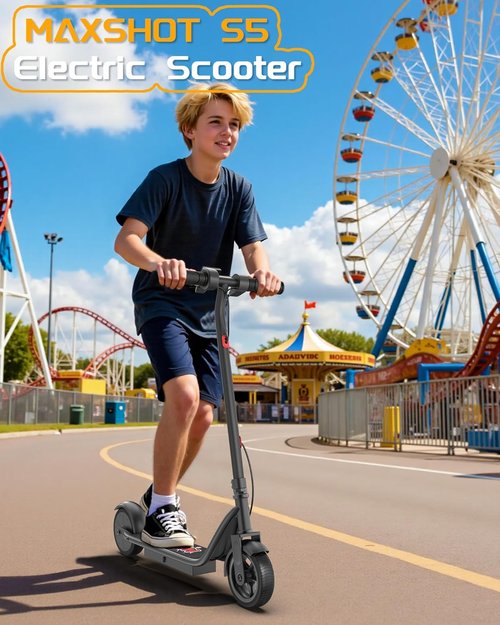 MAXSHOT Electric Scooter - High-Speed Commuter Escooter with Dual Suspension | 10-50 Miles Range, 6.5"-14" Tires