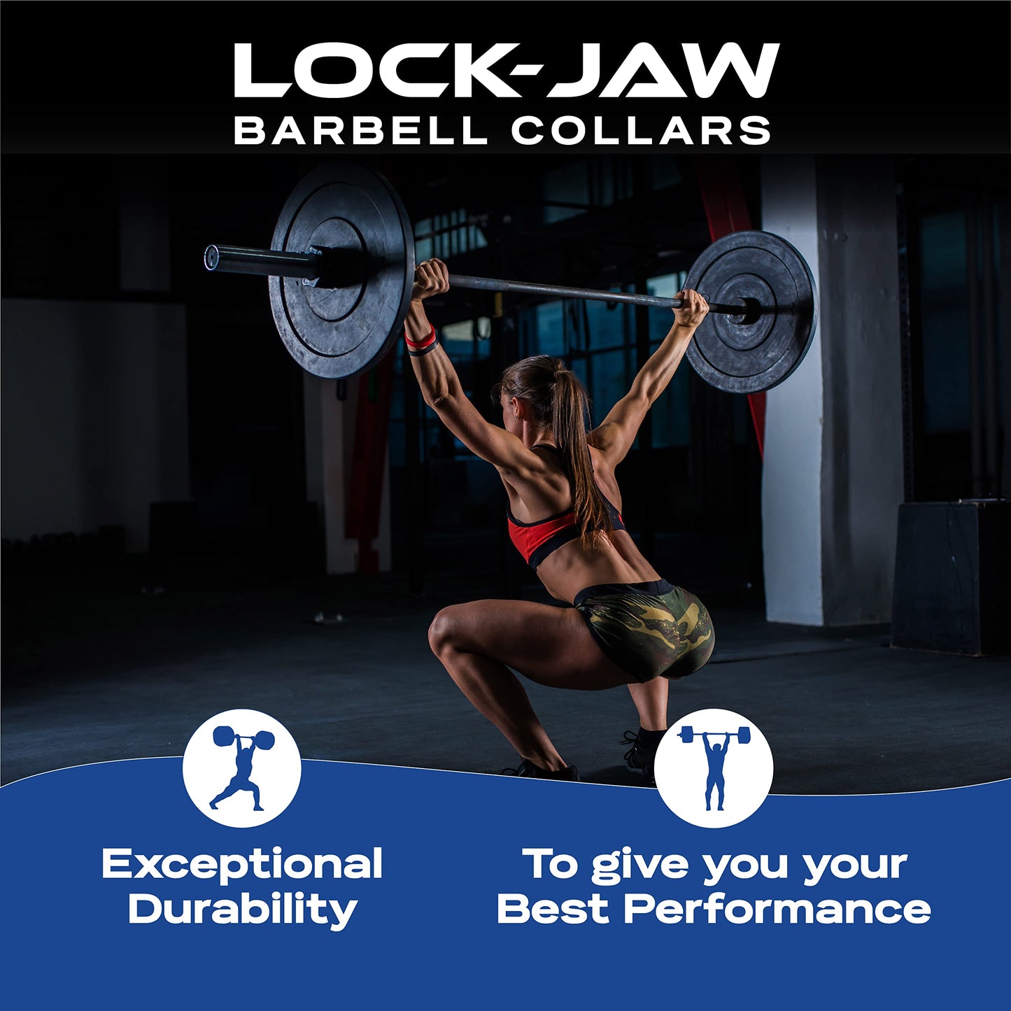 Lock-Jaw PRO 2 AXLE Barbell Collars (Black) Barbell Clamps - 1 Pair Heavy Duty Bar Clamps for 1.9" Specialty Olympic Bars – Secure Weight Bar Clamps for Strength Training & Gym Accessories