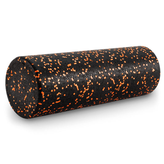ProsourceFit High Density Foam Rollers 18 - inches long, Firm Full Body Athletic Massage Tool for Back Stretching, Yoga, Pilates, Post Workout Muscle Recuperation, Black/Orange