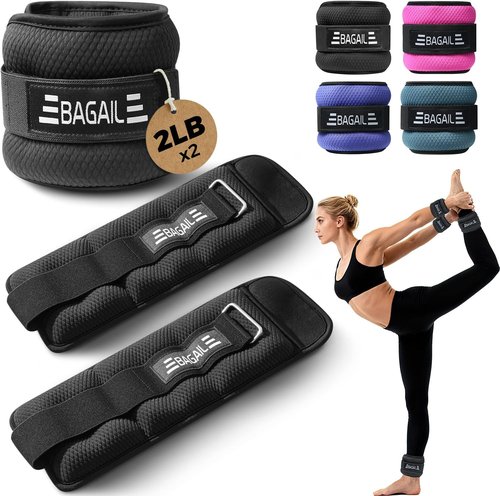 BAGAIL Weighted Vest 10 lb - Adjustable Black Design + Ankle & Wrist Weights 4 lb Set