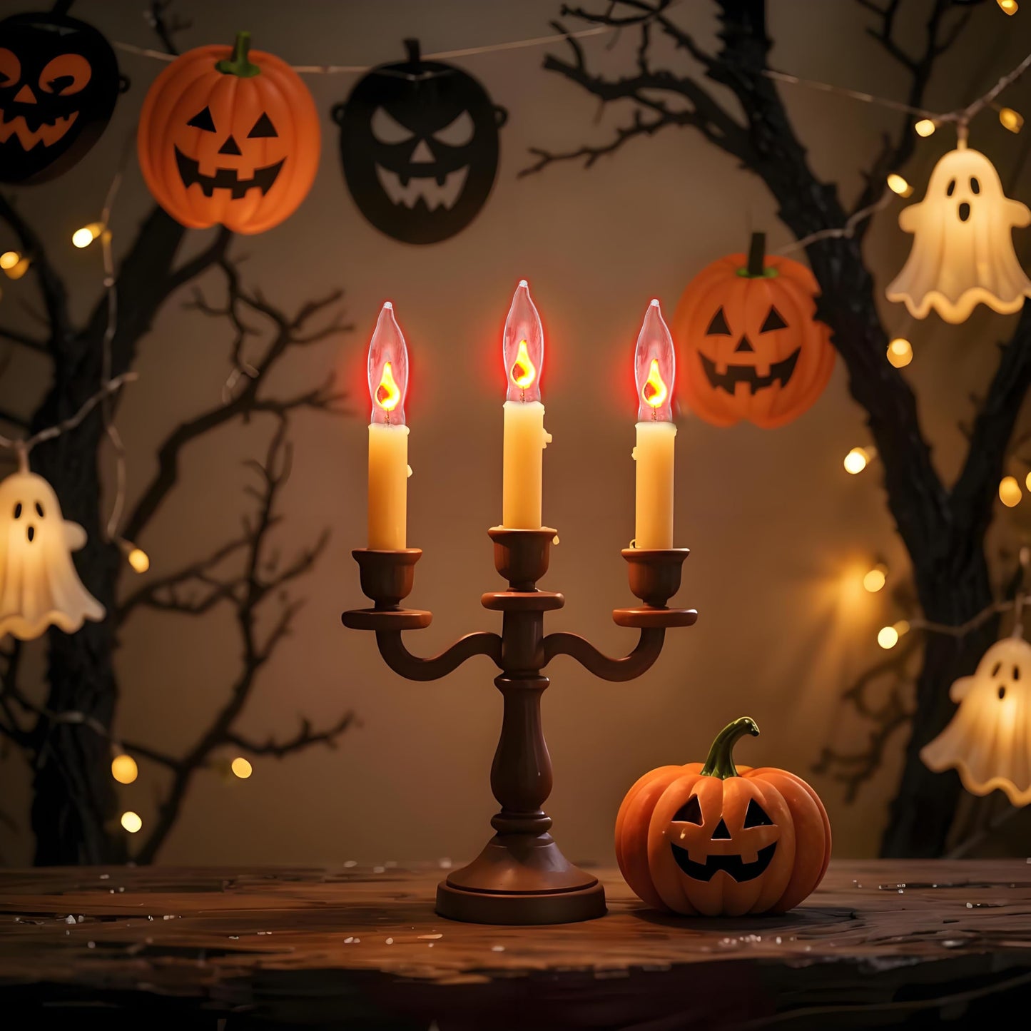 12 Pack E12 Halloween Clear Flicker Flame Light Bulbs, Flickering Night Light Replacement Bulbs, C18 Candle Bulb for Outdoor Halloween Christmas String Lights Electric Window Candle Chandeliers, 1W