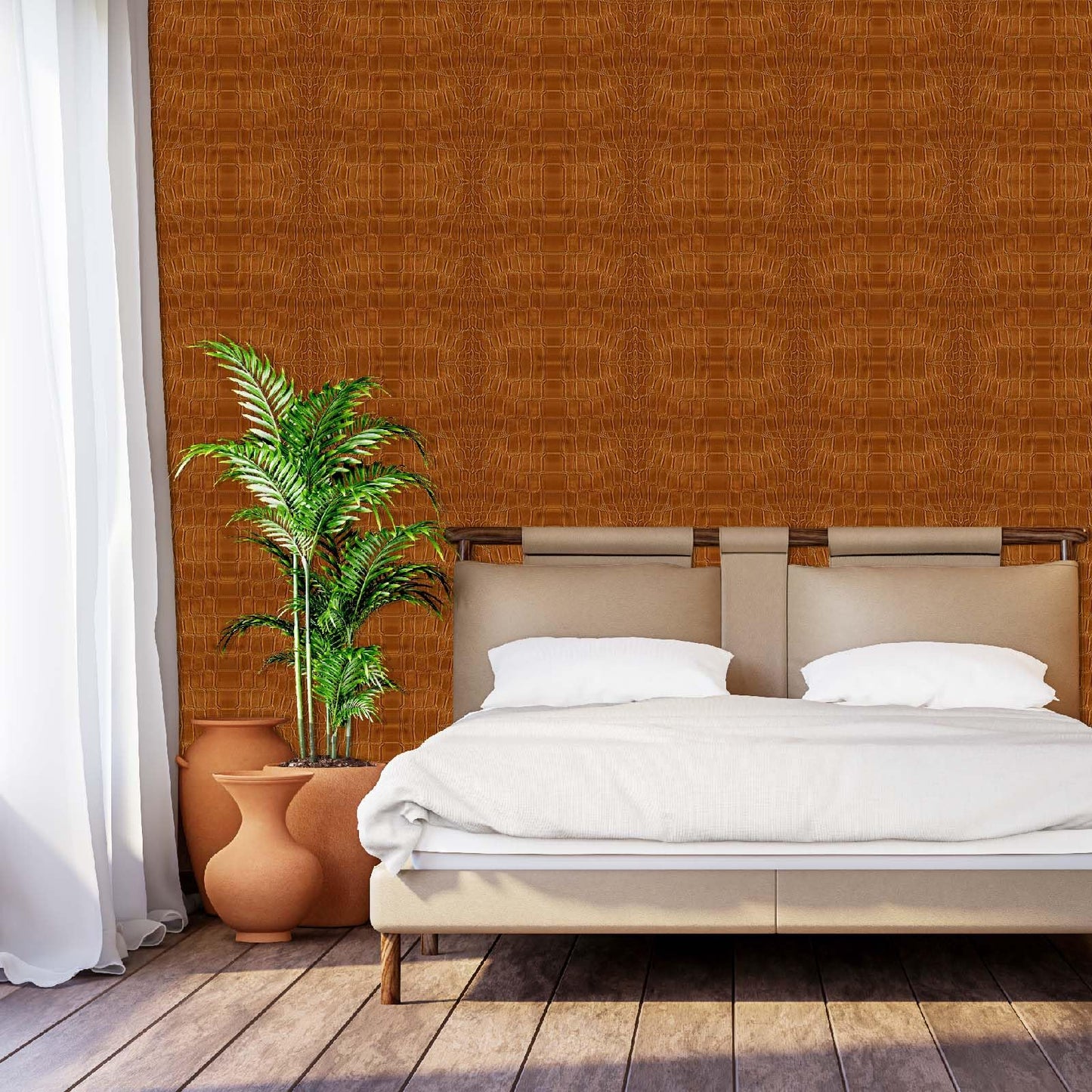 Wookmmy Vintage Dark Brown Faux Crocodile Print Wallpaper Peel and Stick 17.7"x78.7" Self Adhesive Removable Waterproof Contact Paper Renter Friendly for Bathroom Living Room Office Wallpaper