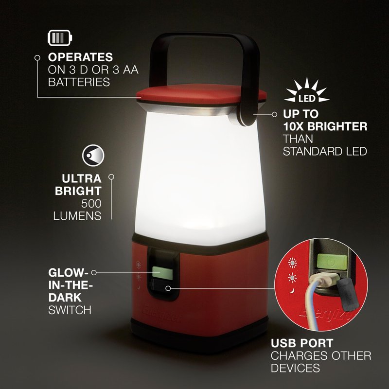 ENERGIZER WeatheReady LED Camping Lantern PRO-360, IPX4 Water Resistant Tent Light, Ultra Bright Battery Powered Lanterns for Camping, Outdoors, Emergency Power Outage
