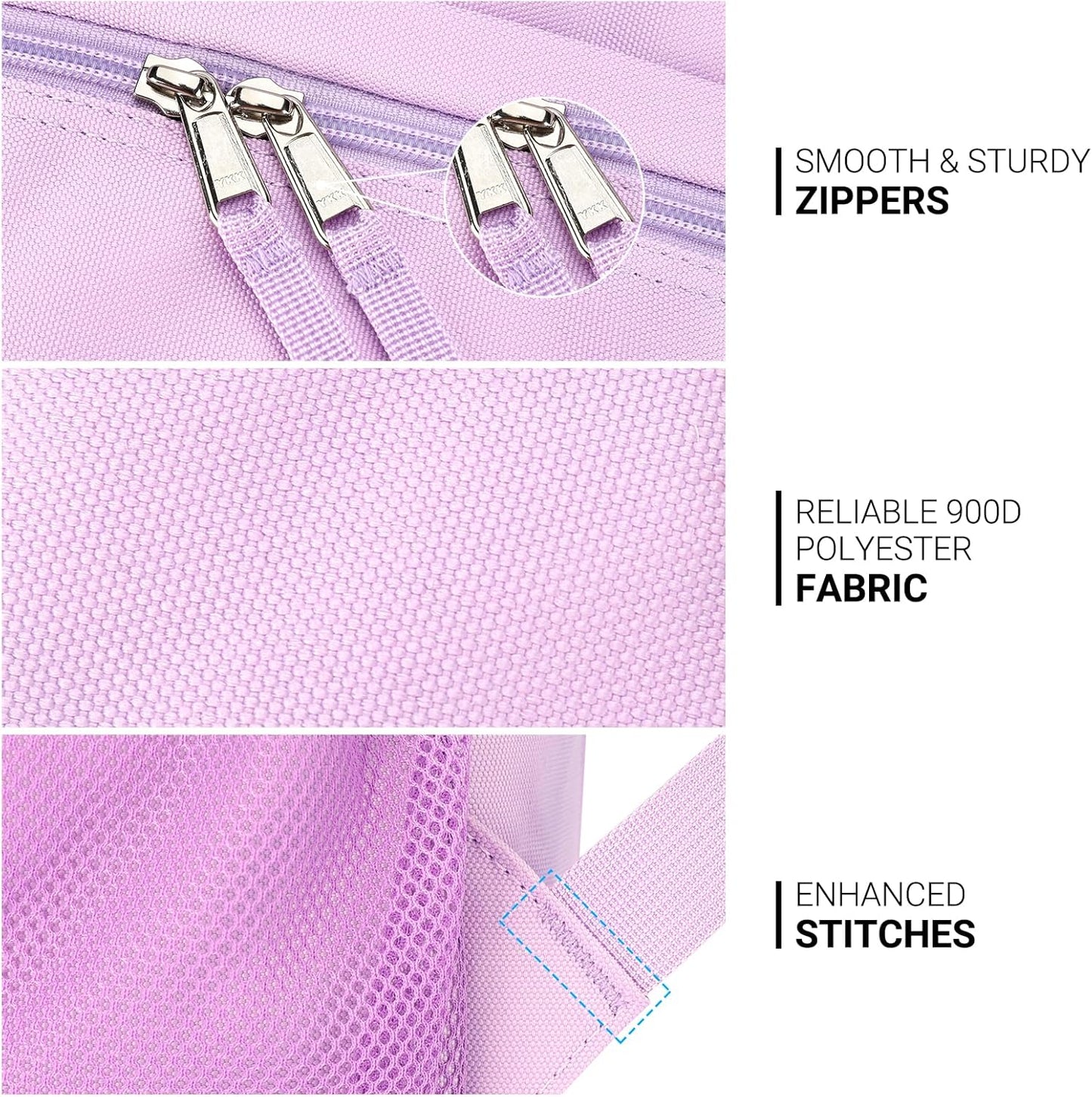 ZORFIN 26L Water-Resistant Backpack for College & Travel | Light Purple Bookbag