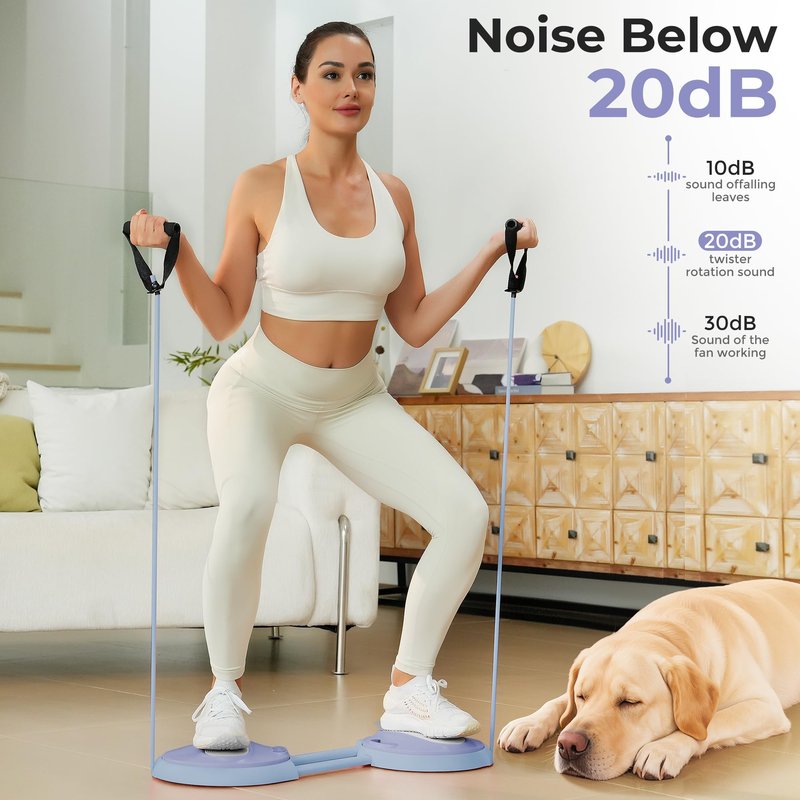 Waist Twisting Machine Exercise - Ab Twister Board MAX 300LBS | Intelligent Counting Lap & Calorie & Time, with 2 Resistance Bands | 3 Adjustable Distances to Suit Different Exercise Needs