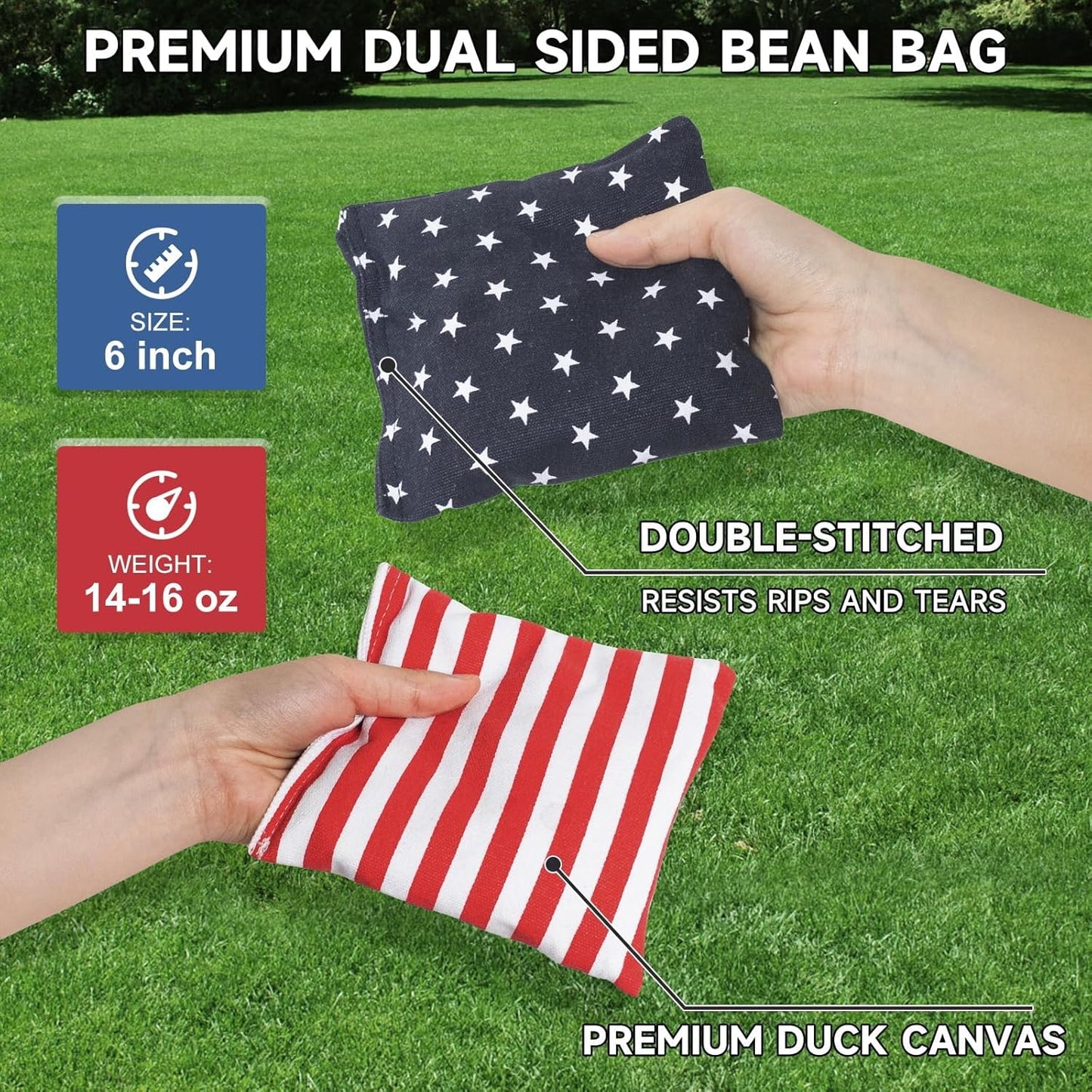 Skiennix Cornhole Board Set - Regulation 4x2 Size with Carrying Bags & 8 Bean Bags | Outdoor Family Game