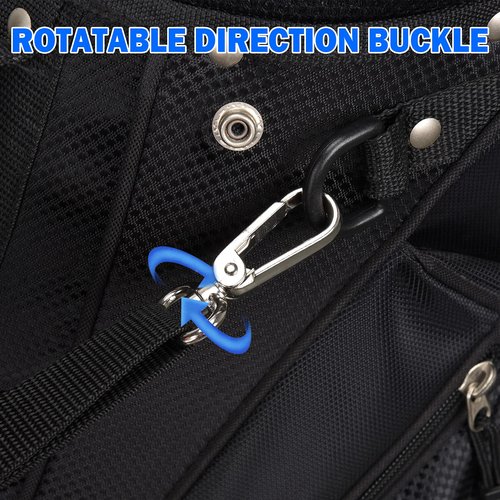 Craftsman Golf Adjustable Waterproof Star Black Blue Golf Bag Backpack Straps Replacement Also for Custom Order with Your Name Stitched (Rotate Buckle Black)